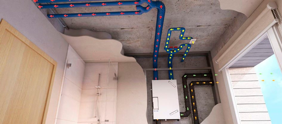Einheitszentrales Lüftungssystem mit Wärmerückgewinnung für den Geschosswohnungsbau